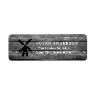 Barn Wood - Windmill Return Address Label