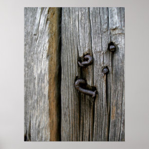 Barn wood with Crooked Nails Poster