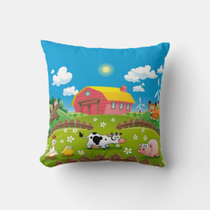 Barn Yard Friends Throw Pillow