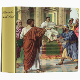 Barnabas and Saul go out as missionaries gold foil Binder