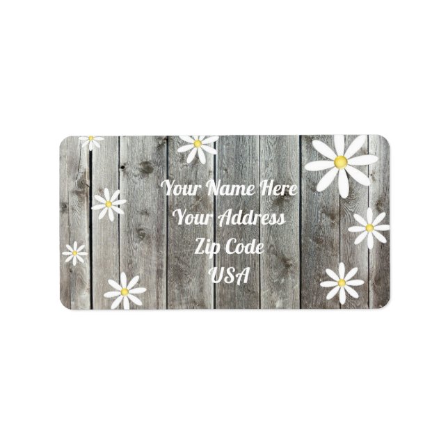 Barnboard Daisy  Return Address Labels (Front)