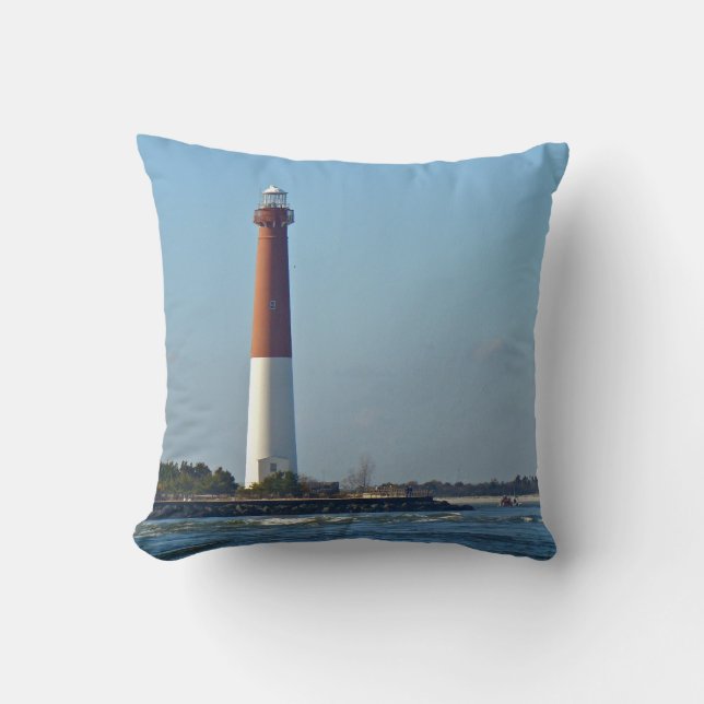 Barnegat Lighthouse Long Beach Island New Jersey Throw Pillow (Front)