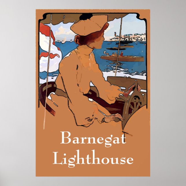 Barnegat Lighthouse Vintage Style Poster (Front)