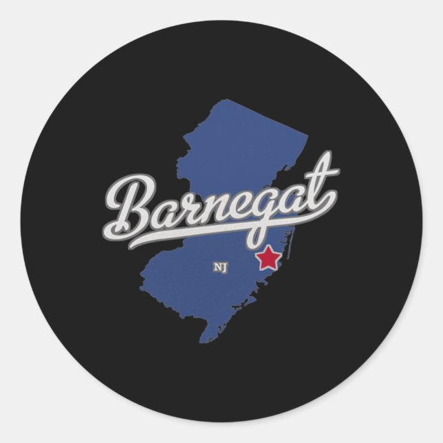 Barnegat New Jersey Nj Map  Classic Round Sticker (Front)