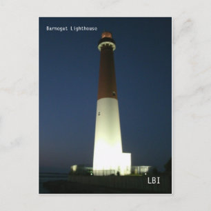 Barnegate Lighthouse at Night Postcard