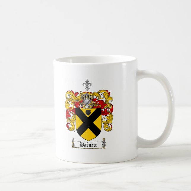 BARNETT FAMILY CREST -  BARNETT COAT OF ARMS COFFEE MUG (Right)