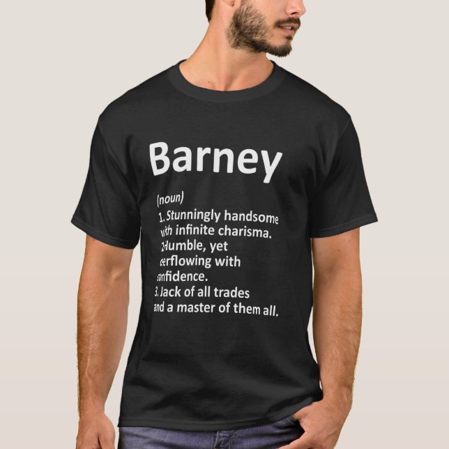 Barney Definition Personalized Name Funny Birthday T-Shirt (Front)