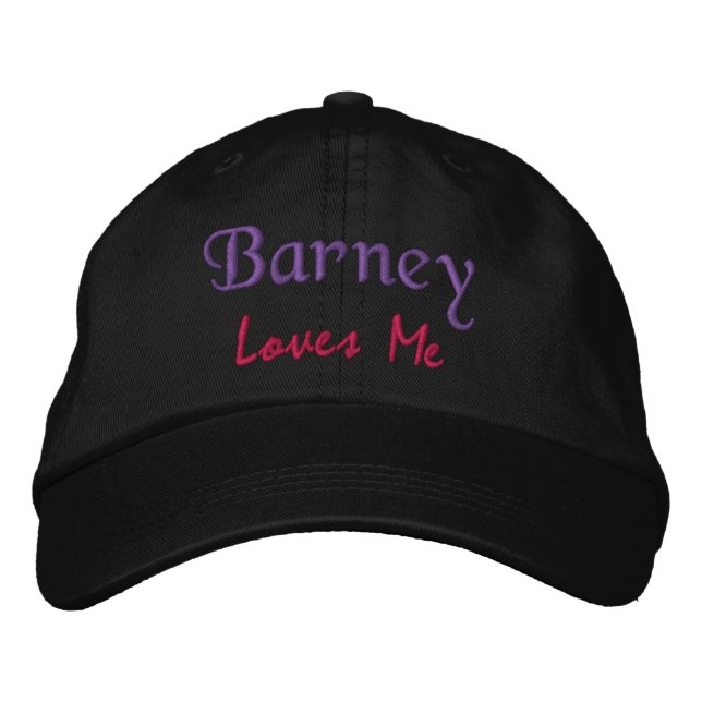 Barney Loves Me Embroidered Name Hat / Cap (Front)