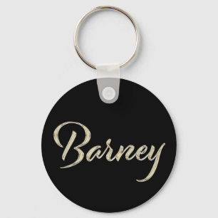 Barney Name whitegold Button Schlüsselanhänger Keychain