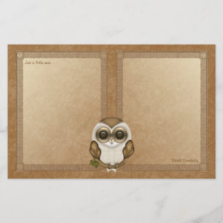 Barney The Barn Owl Notepaper Stationery
