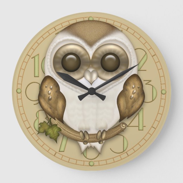 Barney The Barn Owl Wall Clock (Front)