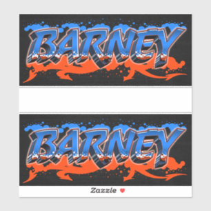 Barney Vorname Name Graffiti Aufkleber Sticker