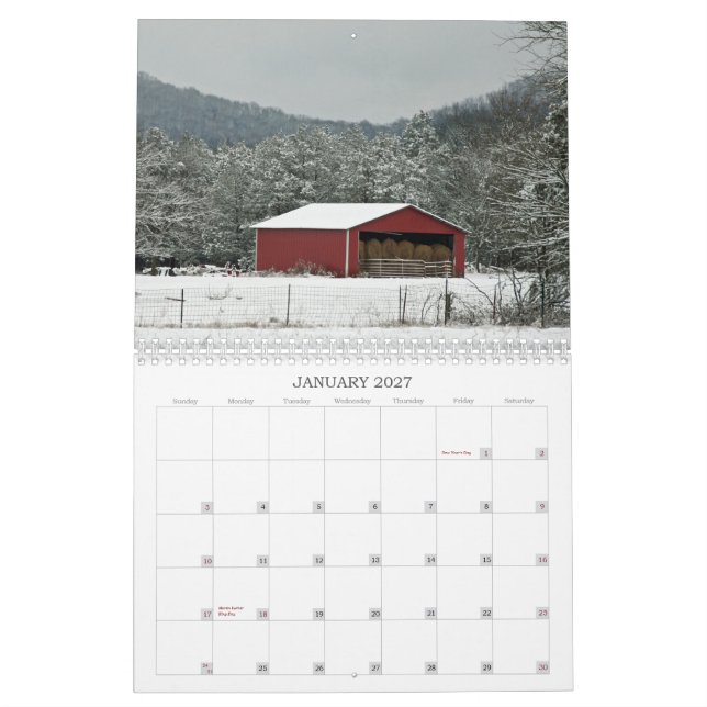 BARNS CALENDAR (Jan 2027)