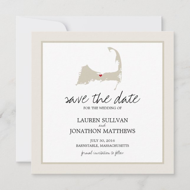 Barnstable Cape Cod Wedding Save the Date (Front)