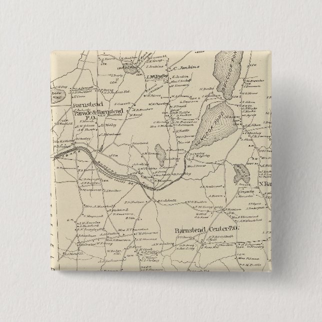 Barnstead, Belknap Co 2 Inch Square Button (Front)