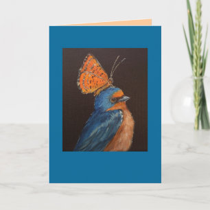 barnswallow with butterfly card