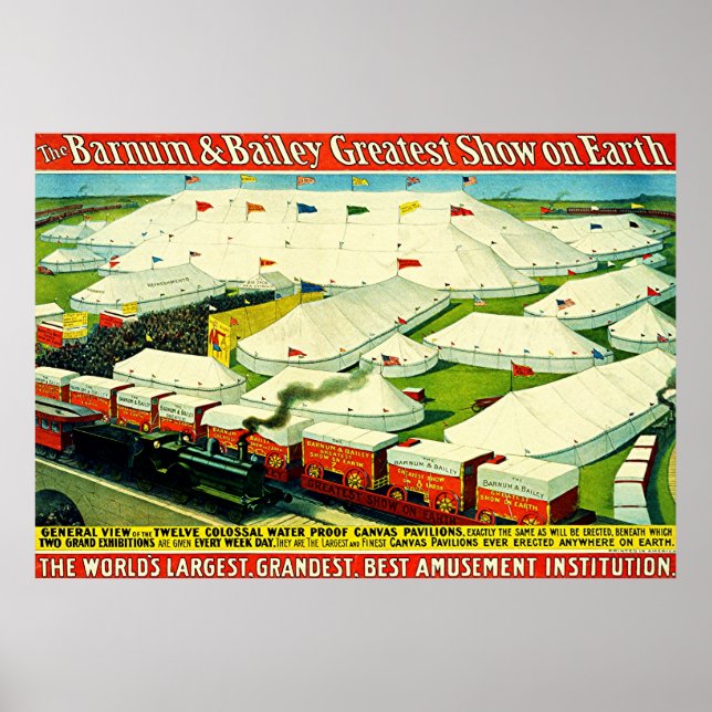 Barnum & Bailey ~ Poster de cirque Vintage. (Devant)