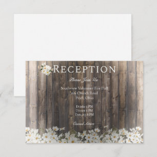 Barnwood and Daisies Wedding Reception Enclosure Card