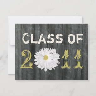 Barnwood and Daisy Graduation Class Of 2011 Invitation