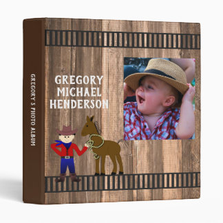Barnwood And Horse Boy Custom Photo Album Binder