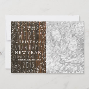 Barnwood + Baby's Breath Photo Christmas Holiday Card