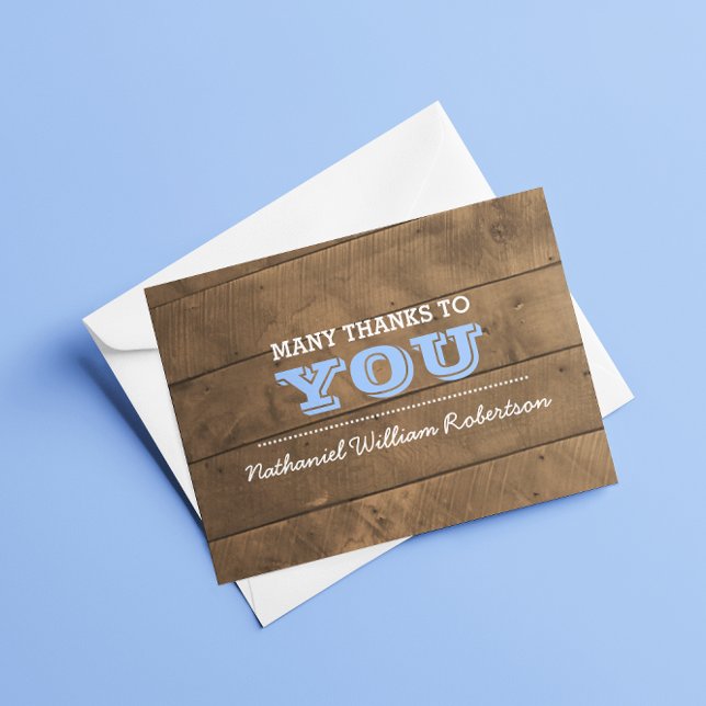Barnwood Blue Confirmation Thank You Note Card (Creator Uploaded)