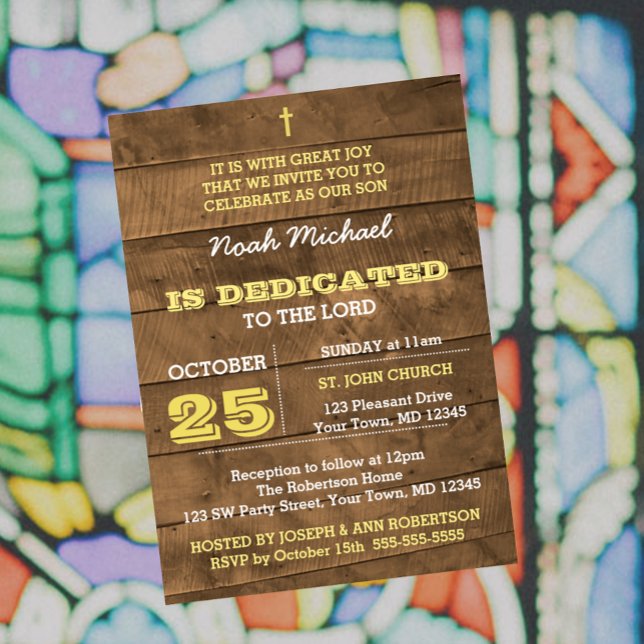 Barnwood Gold Dedication Invitation (Creator Uploaded)