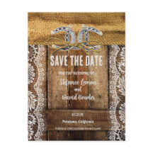 BARNWOOD, LACE & HORSESHOES SAVE THE DATE