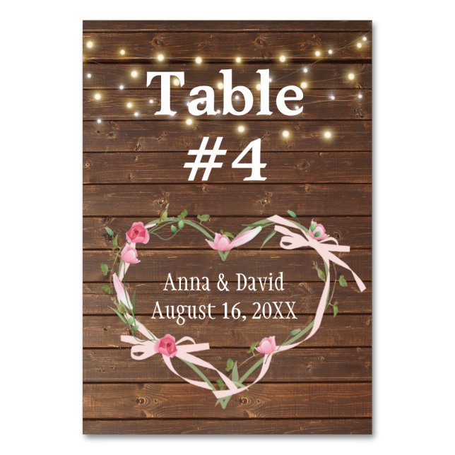 Barnwood Light String Table Number (Front)