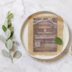 Barnwood Lights Lilac Faire-part de mariage