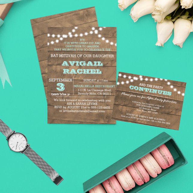 Barnwood Lights Turquoise après la carte d'invitat (Créateur téléchargé)