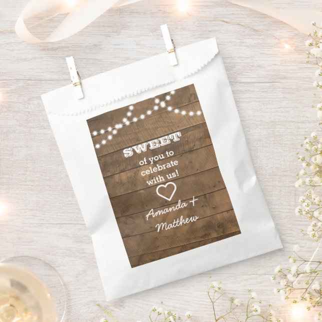 Barnwood Lights White Text Treat Bag (Clipped)