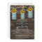 Barnwood mason jars rehearsal dinner invite