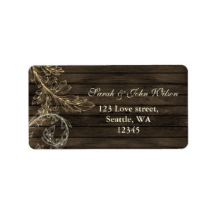 barnwood rustic flourish address labels