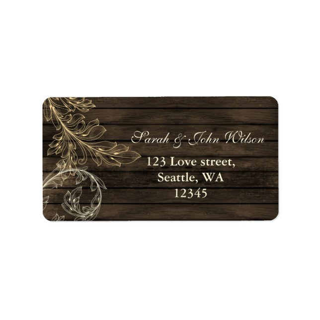 barnwood rustic flourish address labels (Front)
