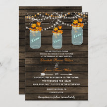 Barnwood, Rustic mason jar fall wedding