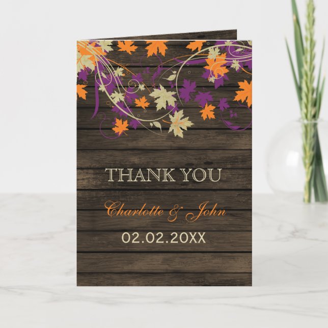 Barnwood Rustic prum tomber laisse mariage Merci (Devant)