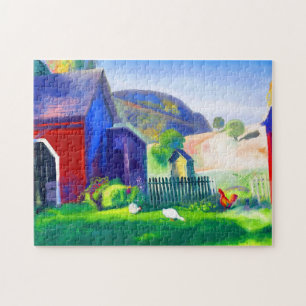 Barnyard and Chickens by George Wesley Bellows  Jigsaw Puzzle