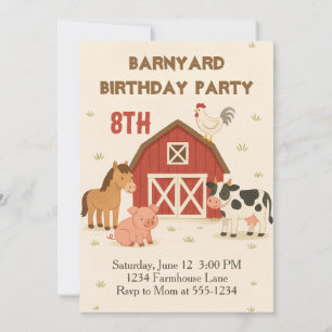 Barnyard Animal Birthday Invitation