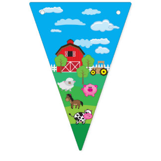 Barnyard Animal - Farm - Birthday - Baby Shower Bunting Flags