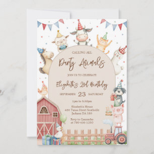 Barnyard Animals Farm Birthday Party Invitation