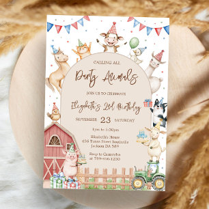 Barnyard Animals Farm Birthday Party Invitation