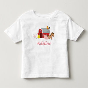 Barnyard Animals Girls Ruffle Shirt