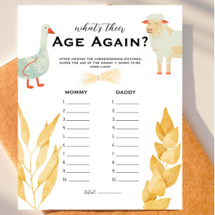 Barnyard Animals - What's Their Age Again Game