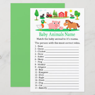 Barnyard Baby Animals Name Game