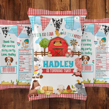 Barnyard Bash Birthday Party Chip Bag Wrapper