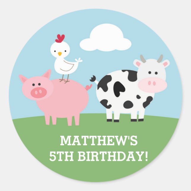 Barnyard Bash Classic Round Sticker (Front)