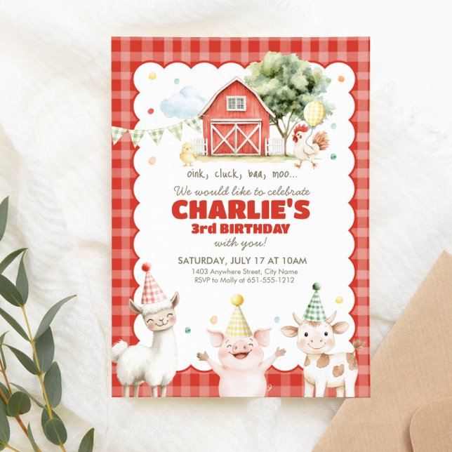Barnyard Birthday Bash Invitation for Kids (Creator Uploaded)