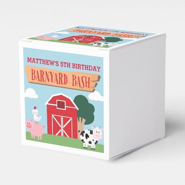 Barnyard Birthday Bash/Party Favor Box (Front Side)