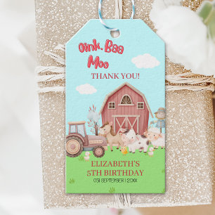 Barnyard Birthday Gift – Farm Animal Favor Tags